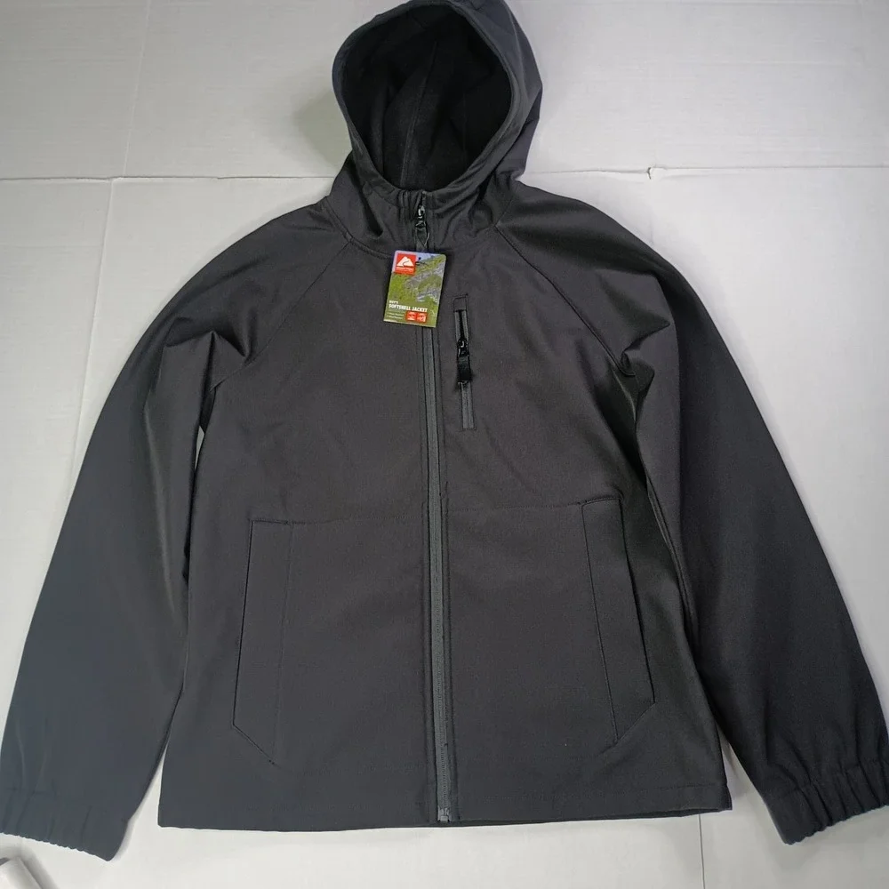 NWT Ozark Trail Softshell Jacket Boy's Size 2XL XXL (18) Black Pockets
